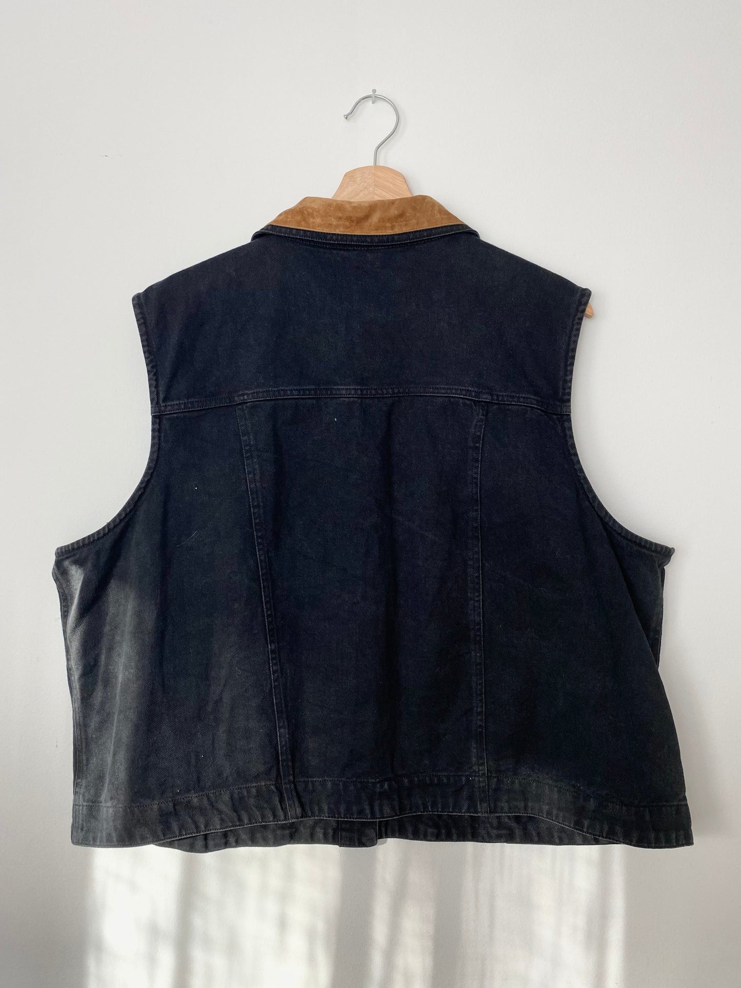 Veste en jean vintage sans manches 2XL