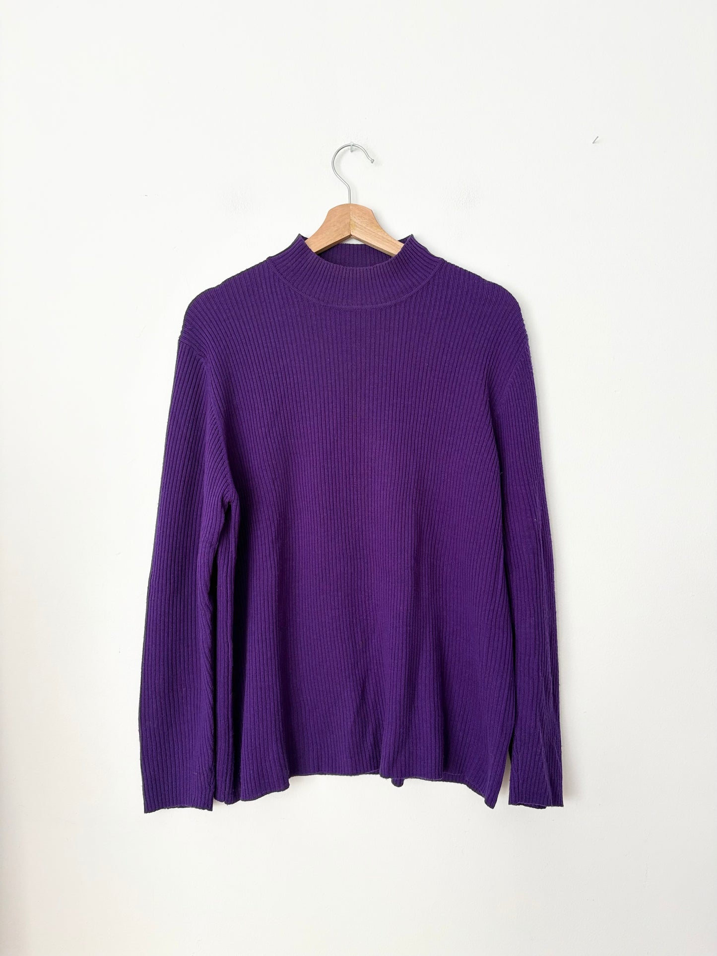 Valerie Stevens purple merino wool sweater XL
