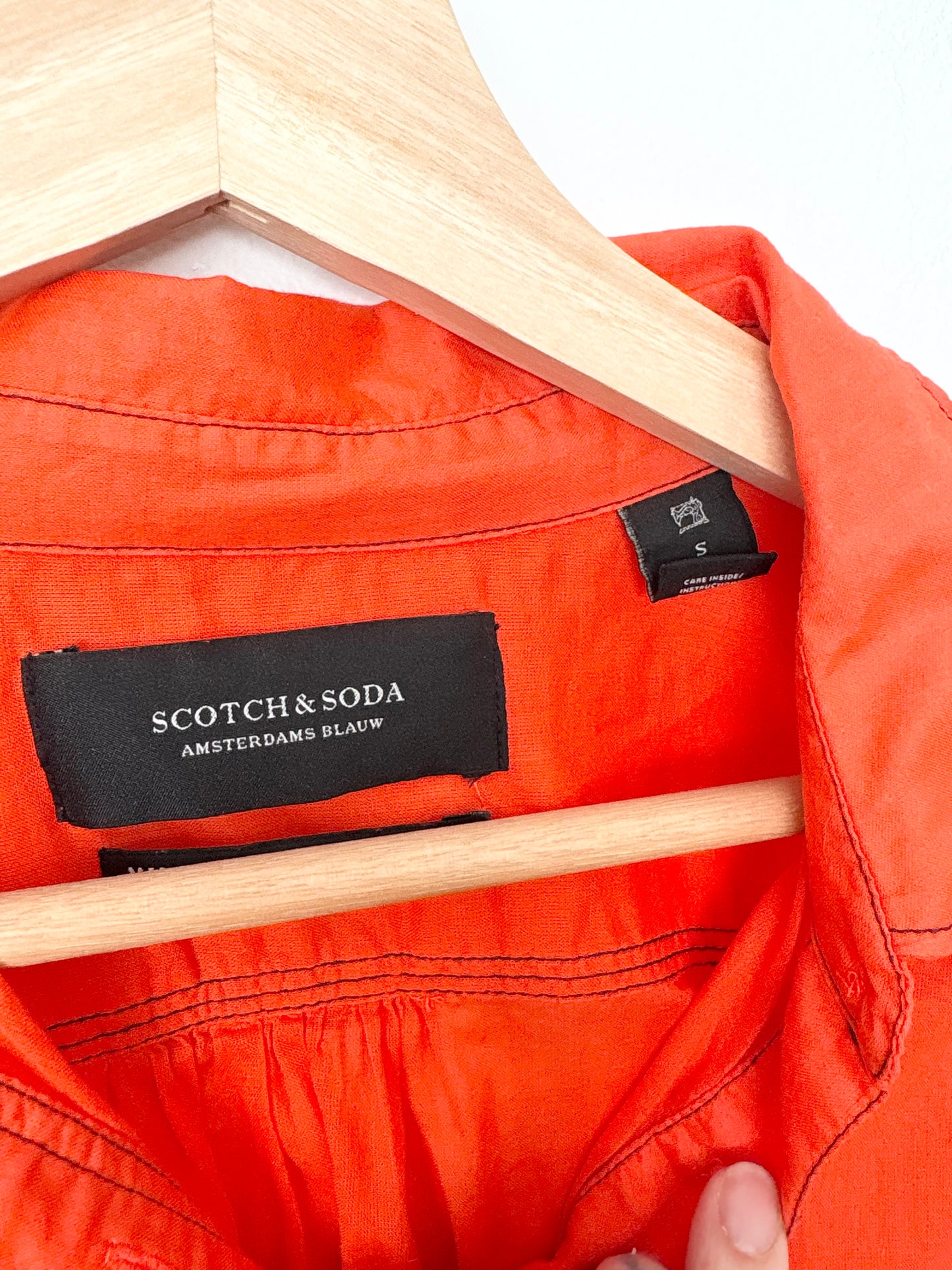 Scotch & soda orange semi sheer shirt Small