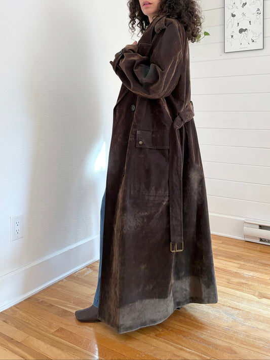 Banana Republic Amalia velour trench coat XL