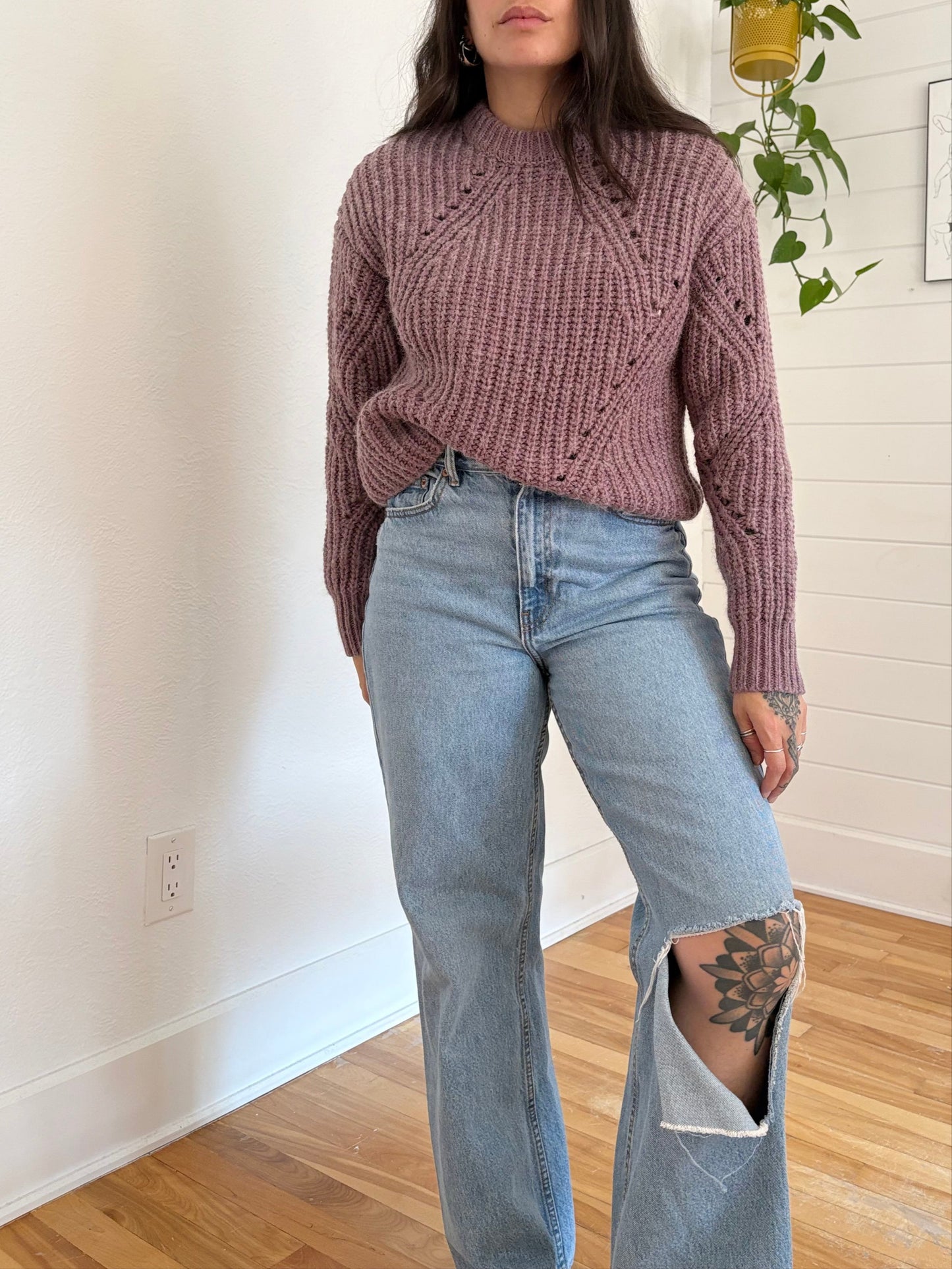 Frank & Oak boxy wool blend sweater Small