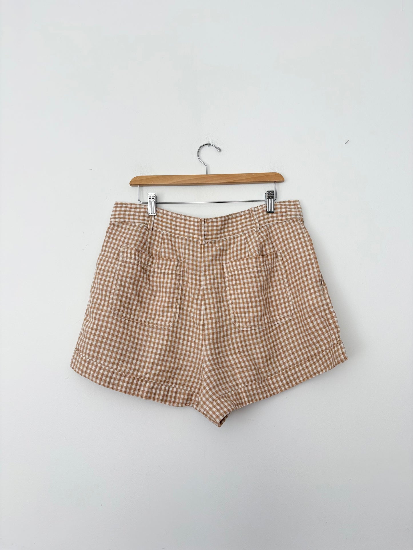 Short plissé en lin à carreaux Madewell W32
