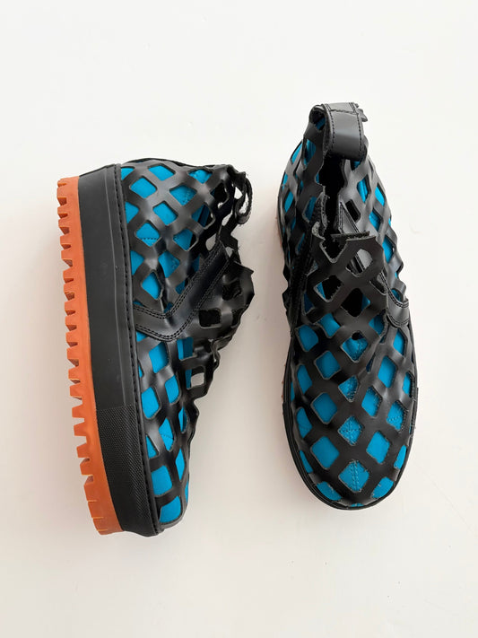 Marques Almeida laser cut caged platform sneakers US7