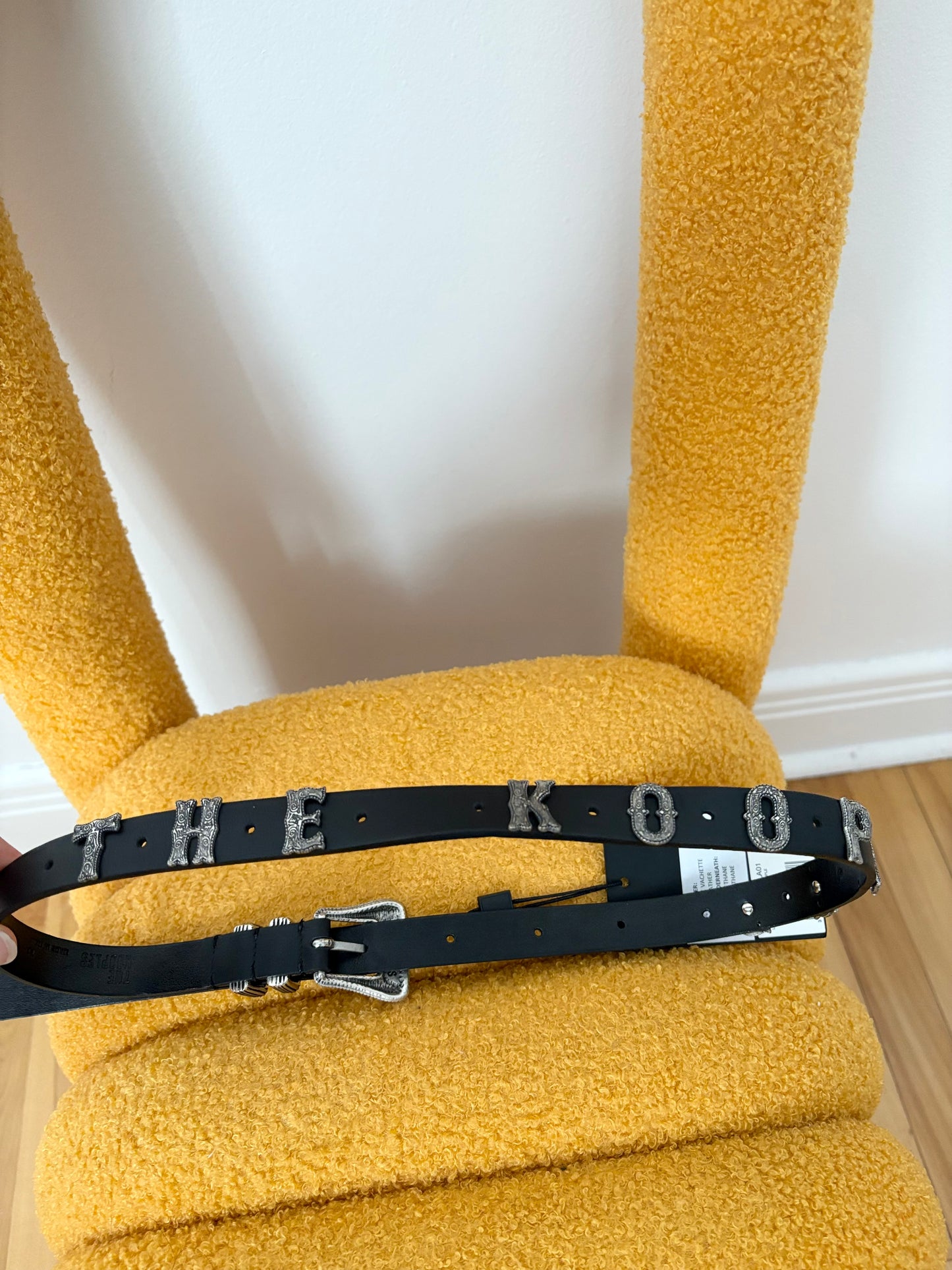 The kooples logo lettering leather belt XS-M