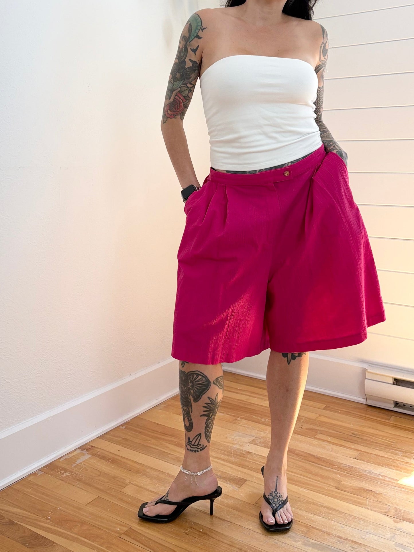 Vintage pink gauze shorts W32
