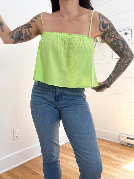 We wore what ruffle crop tank top Medium