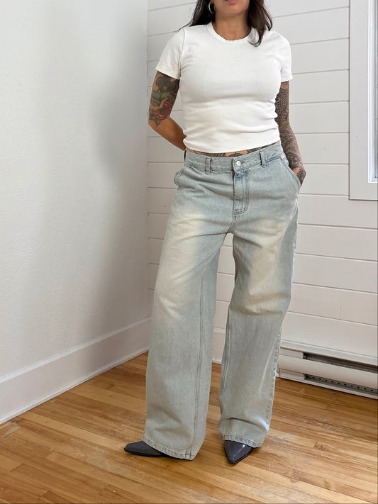 Fabrégat one tuck relaxed denim pants W31