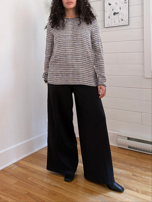 Blouse asymétrique en soie imprimée Maxmara, taille S/M