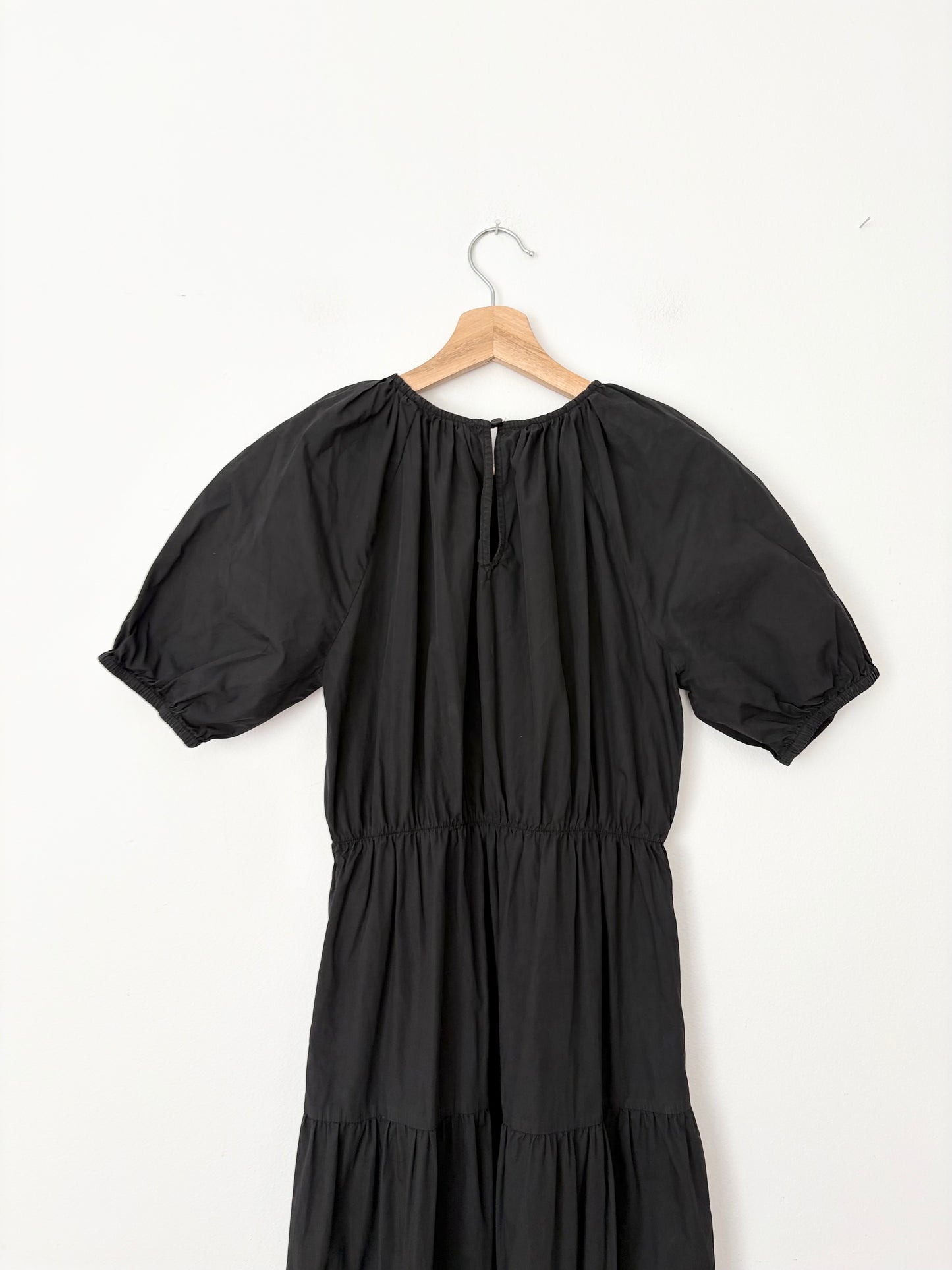 Greylin tiered puff sleeve midi dress XS