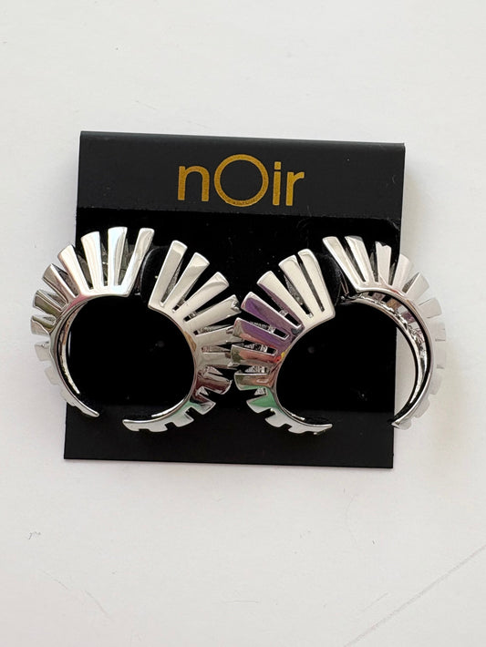 Noir NYC silver cage earrings