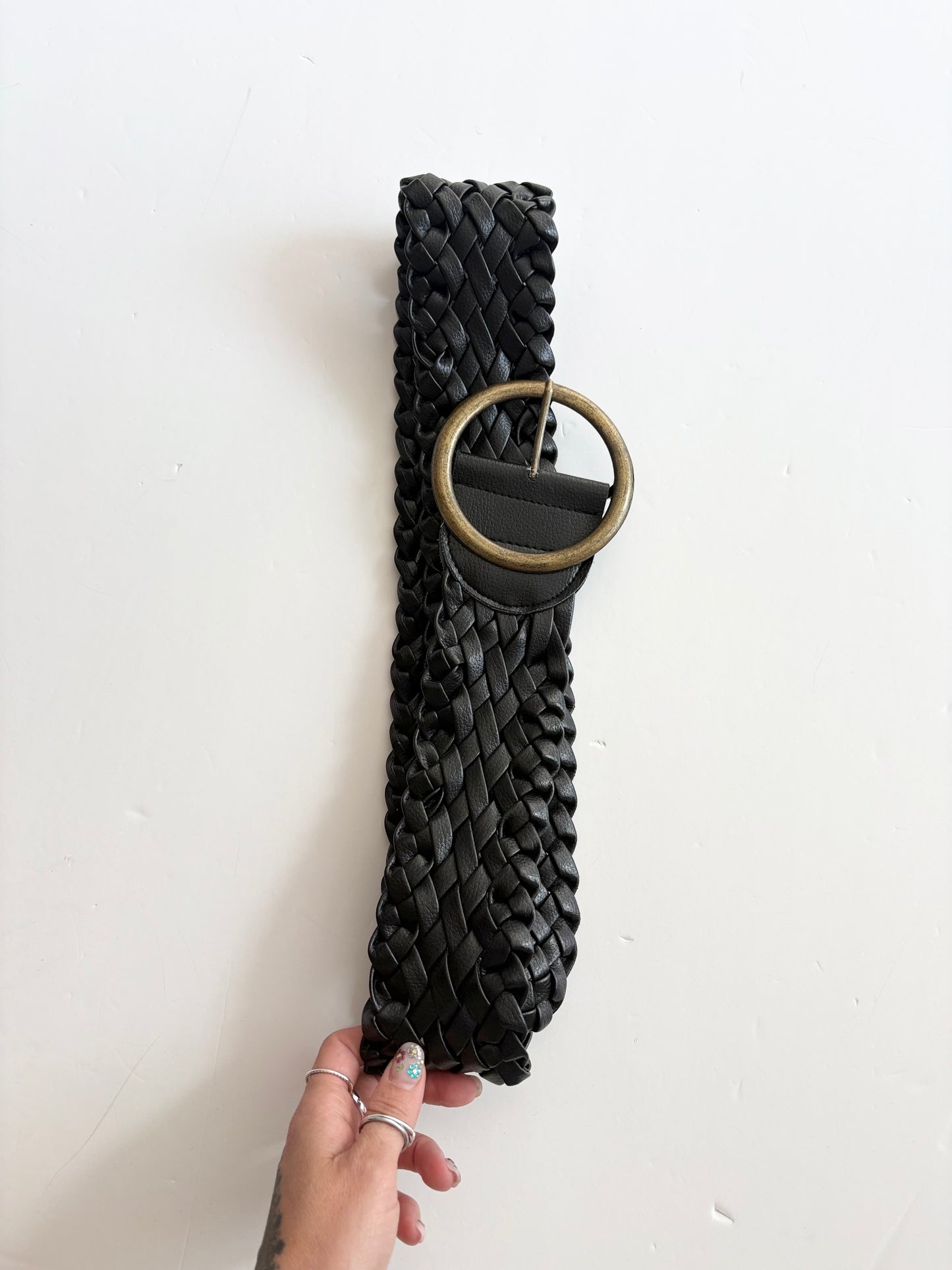 Vintage costa blanca leather braided hip belt S-L