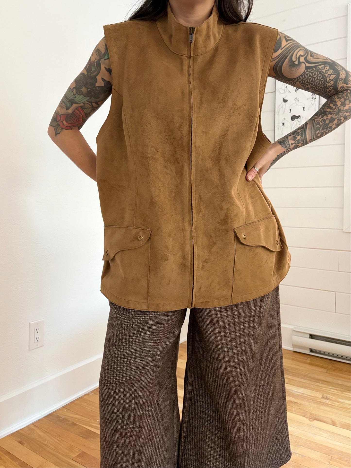 Ralph Lauren faux suede zip up vest 3X