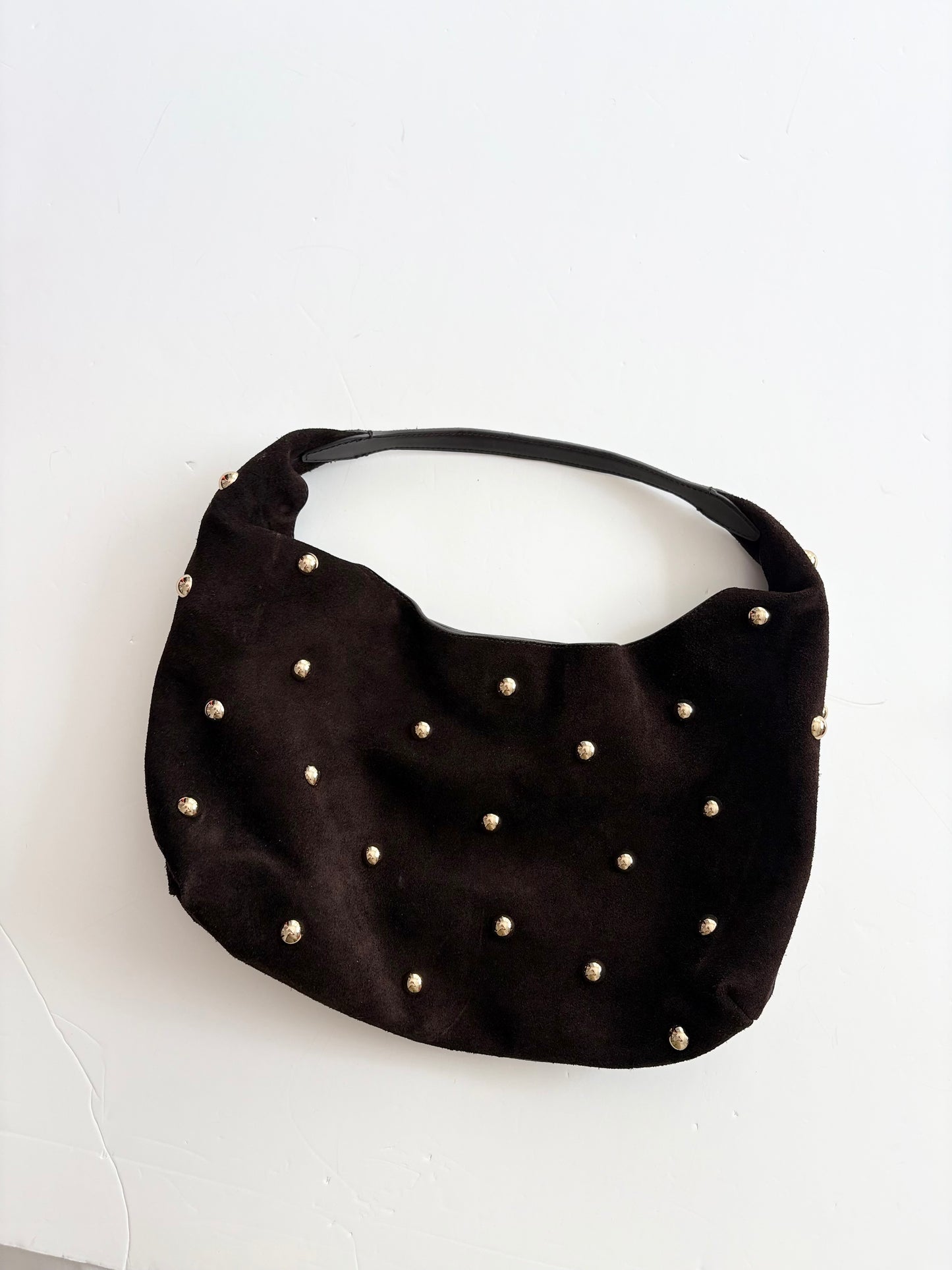 Madewell the mylie studded suede shoulder bag