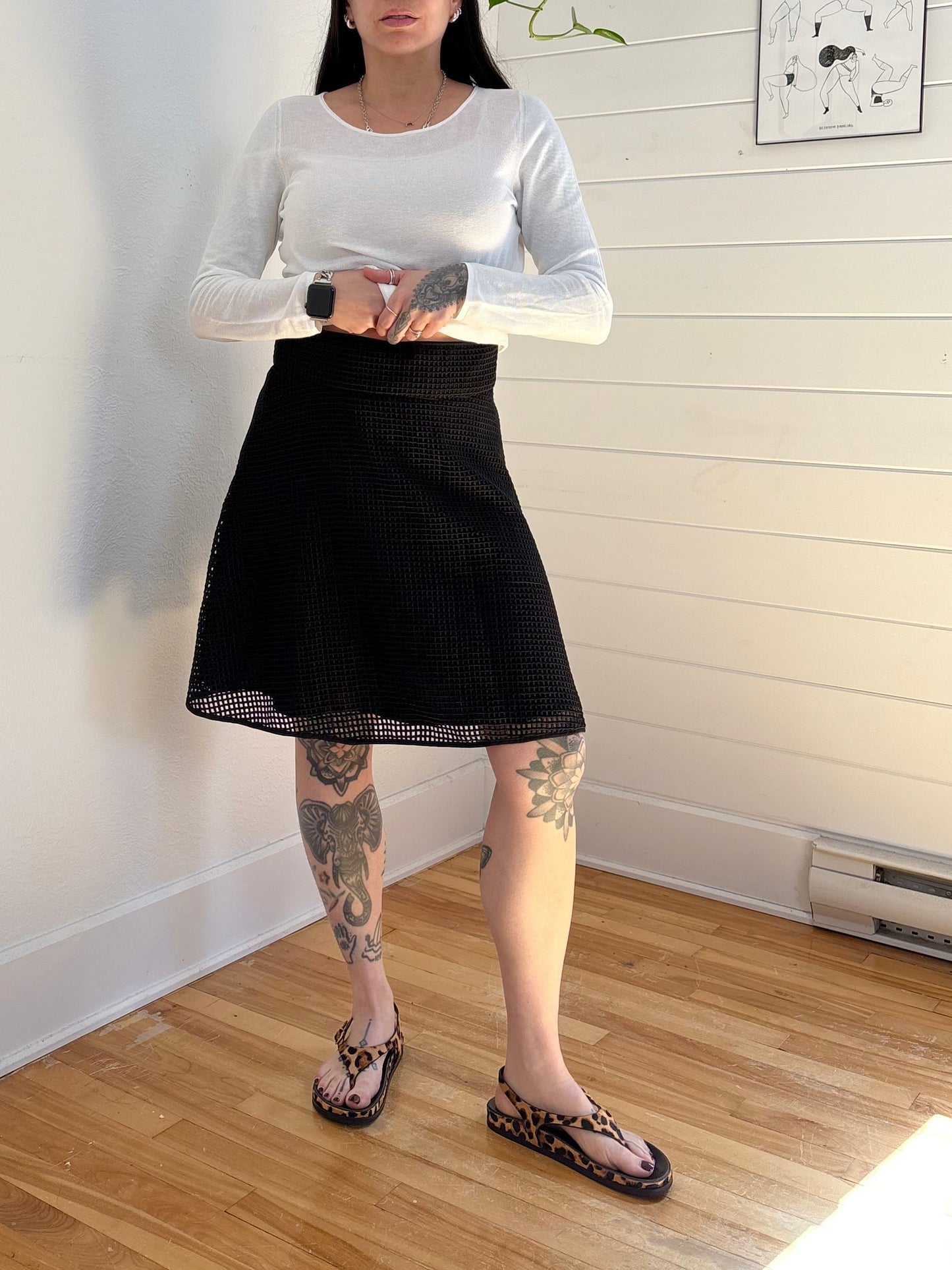 Club Monaco A line grid skirt M/L