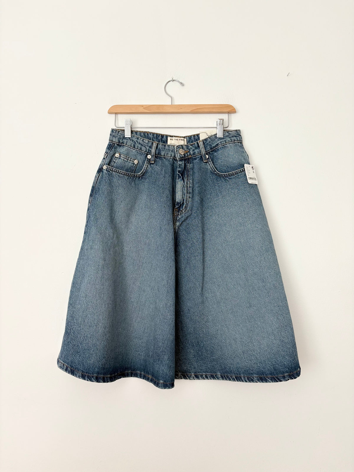 Free people eclipse denim midi skirt W28