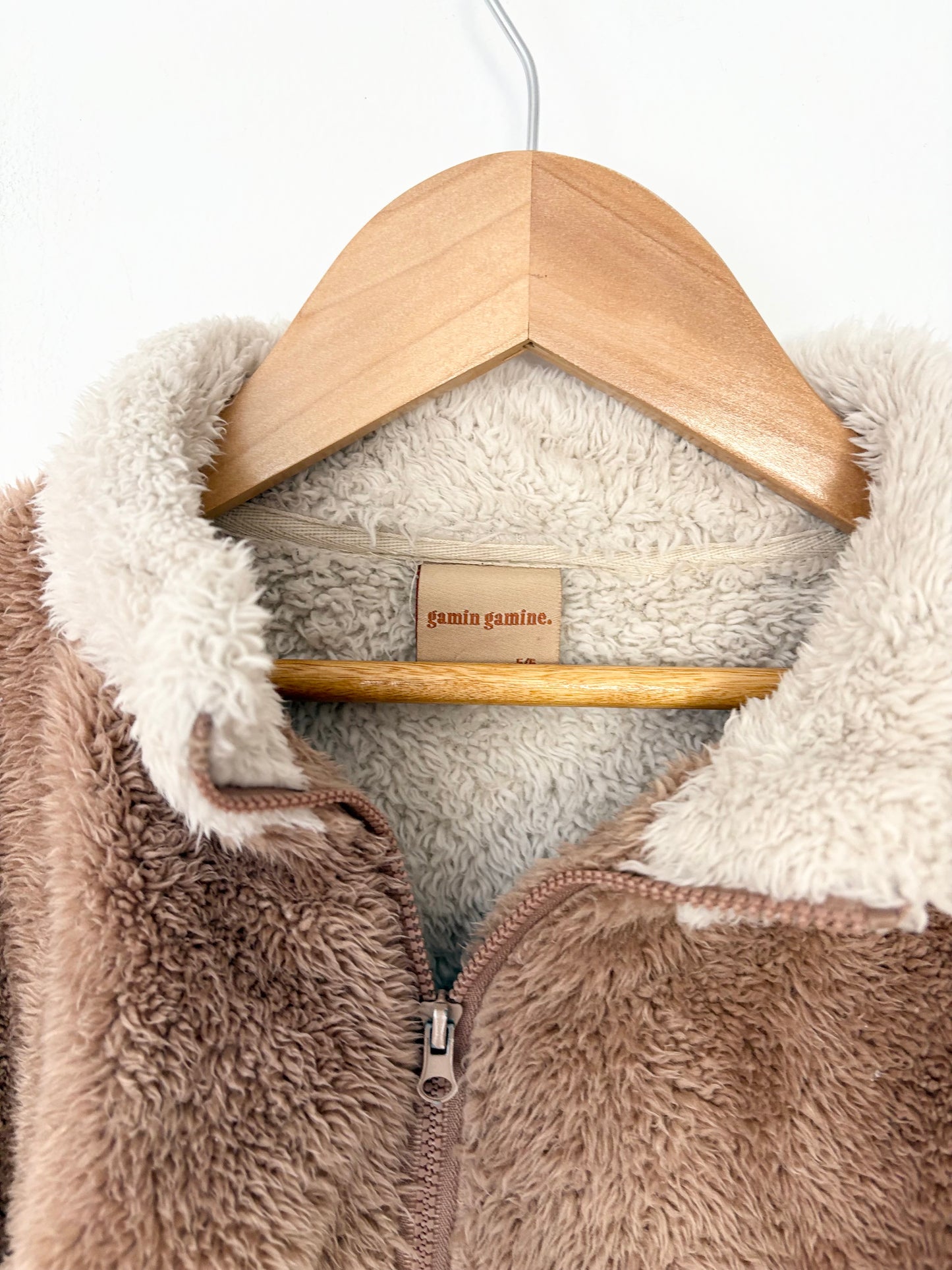 Gamin Gamine sherpa half zip pullover 5/6Y