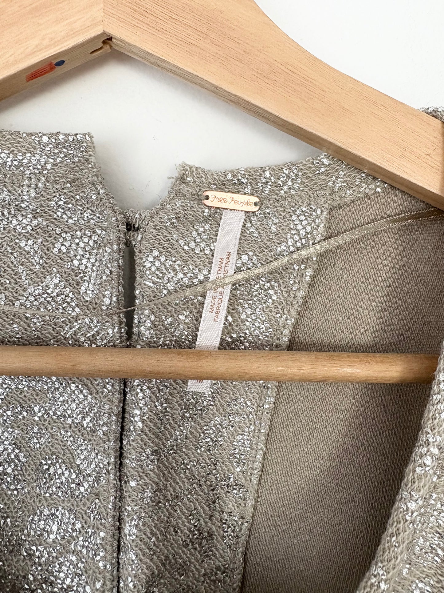 Free people metallic crop knit top Medium