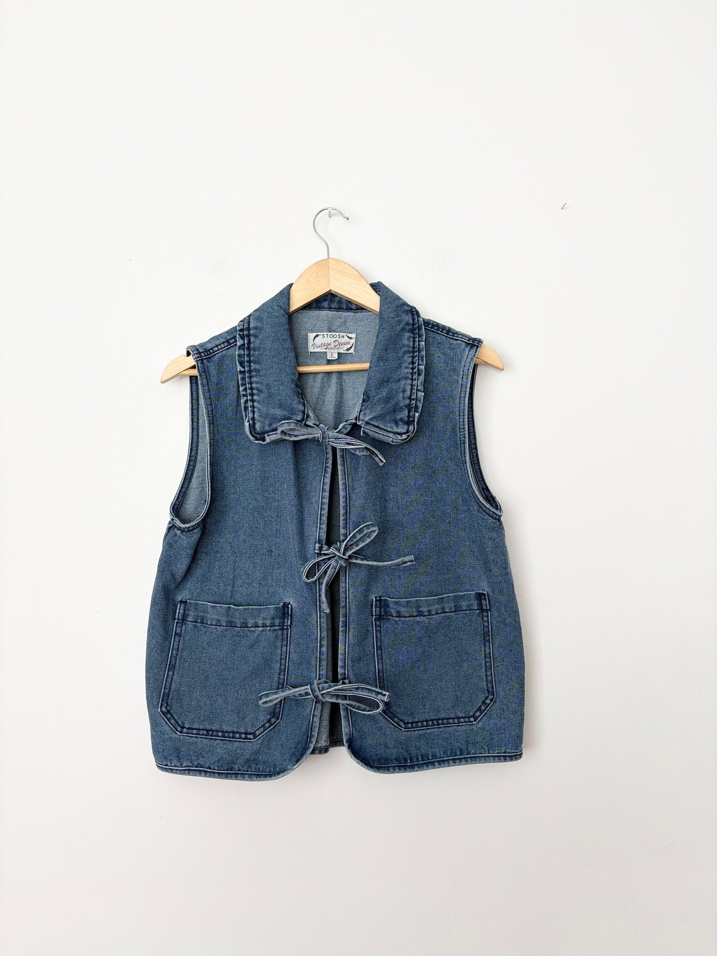 Stoosh Vintage denim tie-front vest M/L