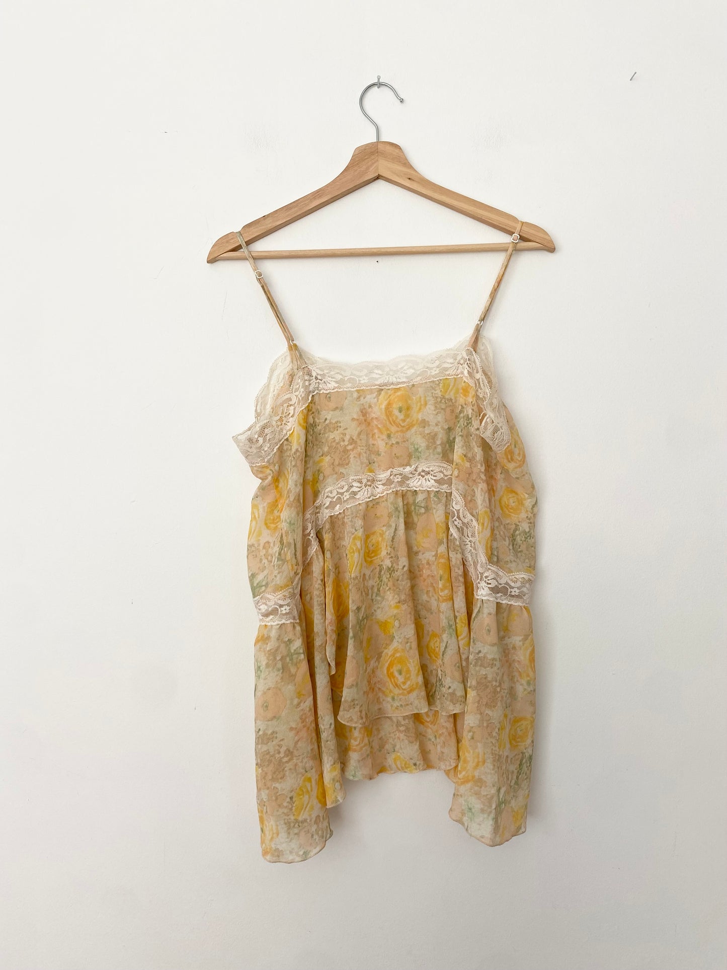 Tunique fleurie en dentelle transparente Free People Medium