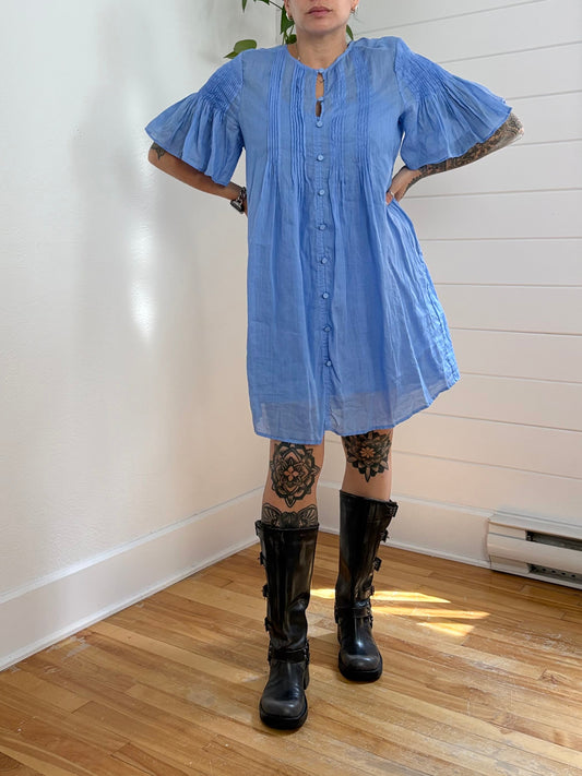 Banana Republic ramie pintuck dress Medium