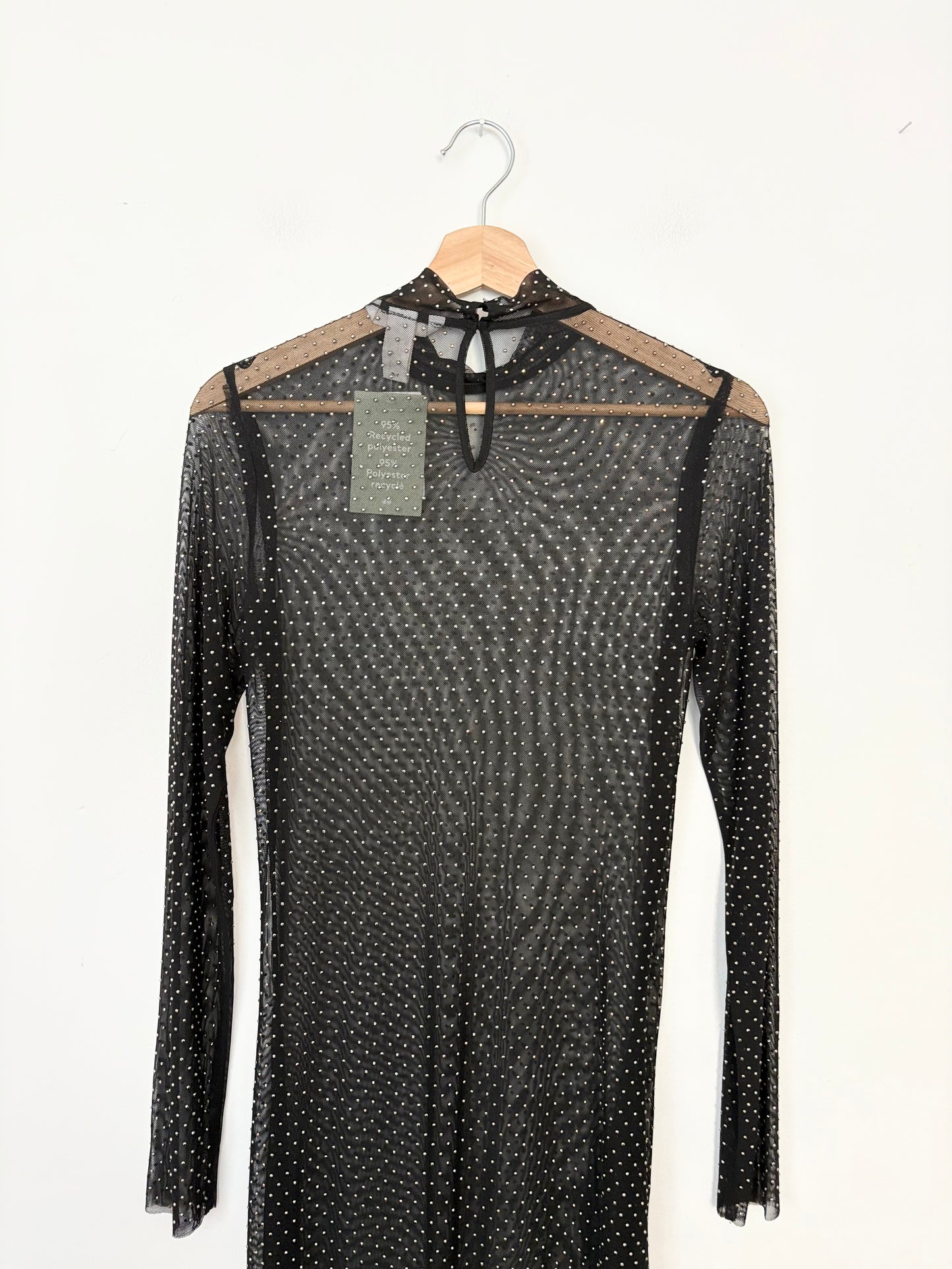 H&M Rhinestone embellished sheer maxi dress Medium