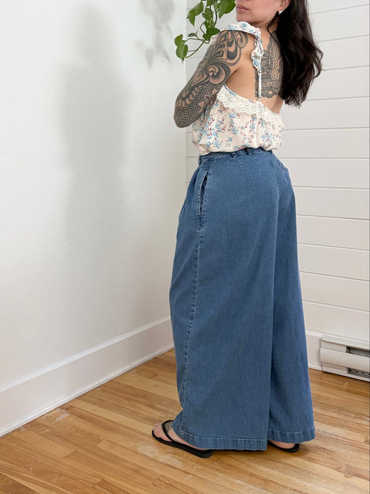 Gap X Doen wide leg pleated jeans W28