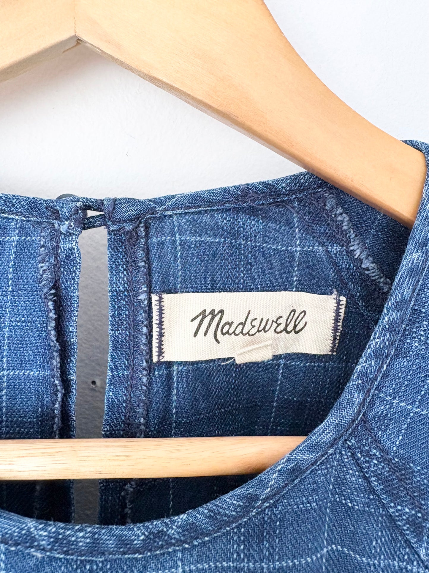 Robe mini en jean à carreaux Madewell, taille XS