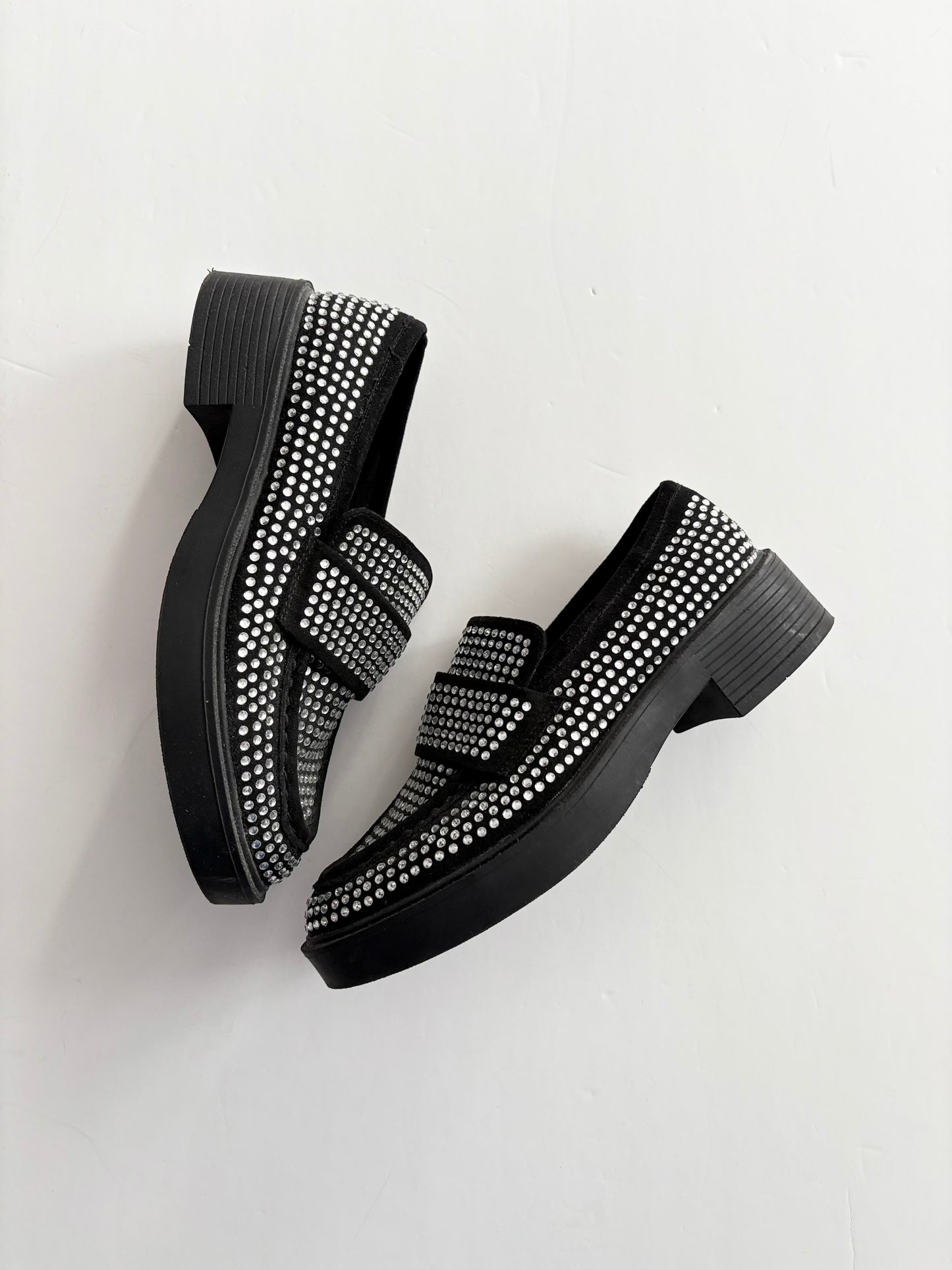 Asos chunky rhinestone loafers EUR36