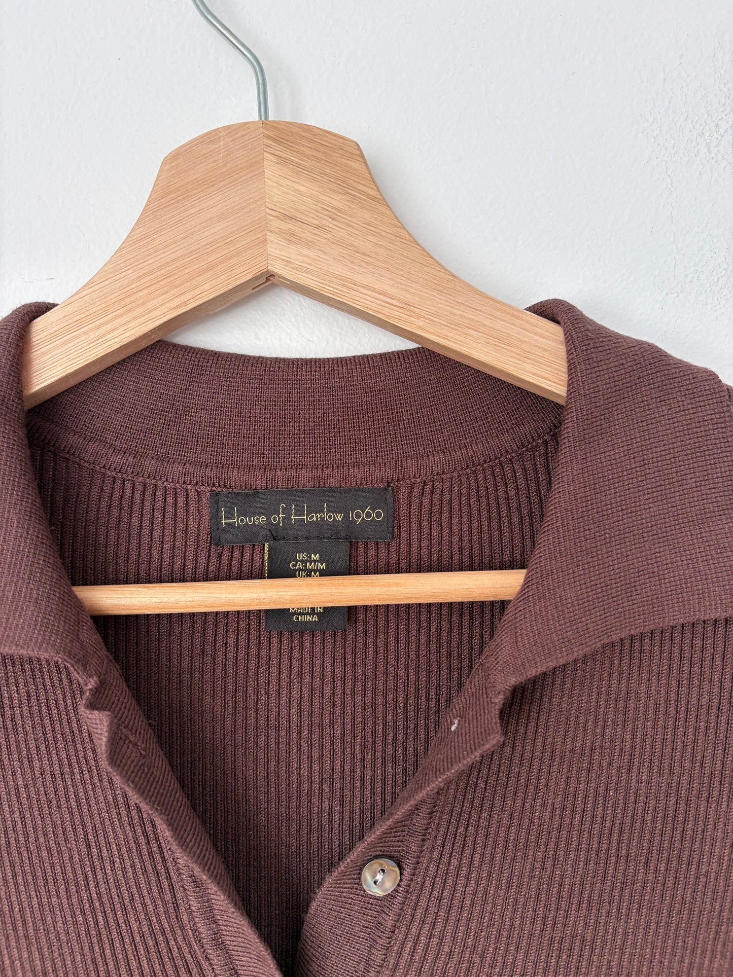 House of Harlow 1960 ribbed knit polo dress Medium