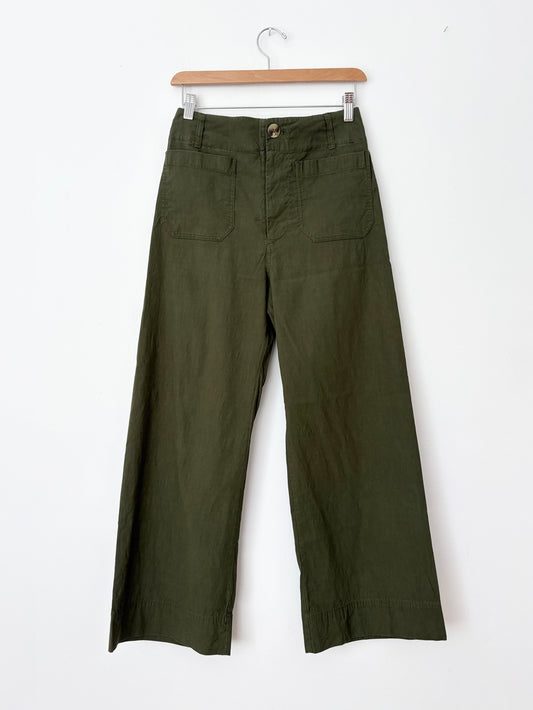 Anthropologie Maeve the Colette magic fabric wide leg pants W27