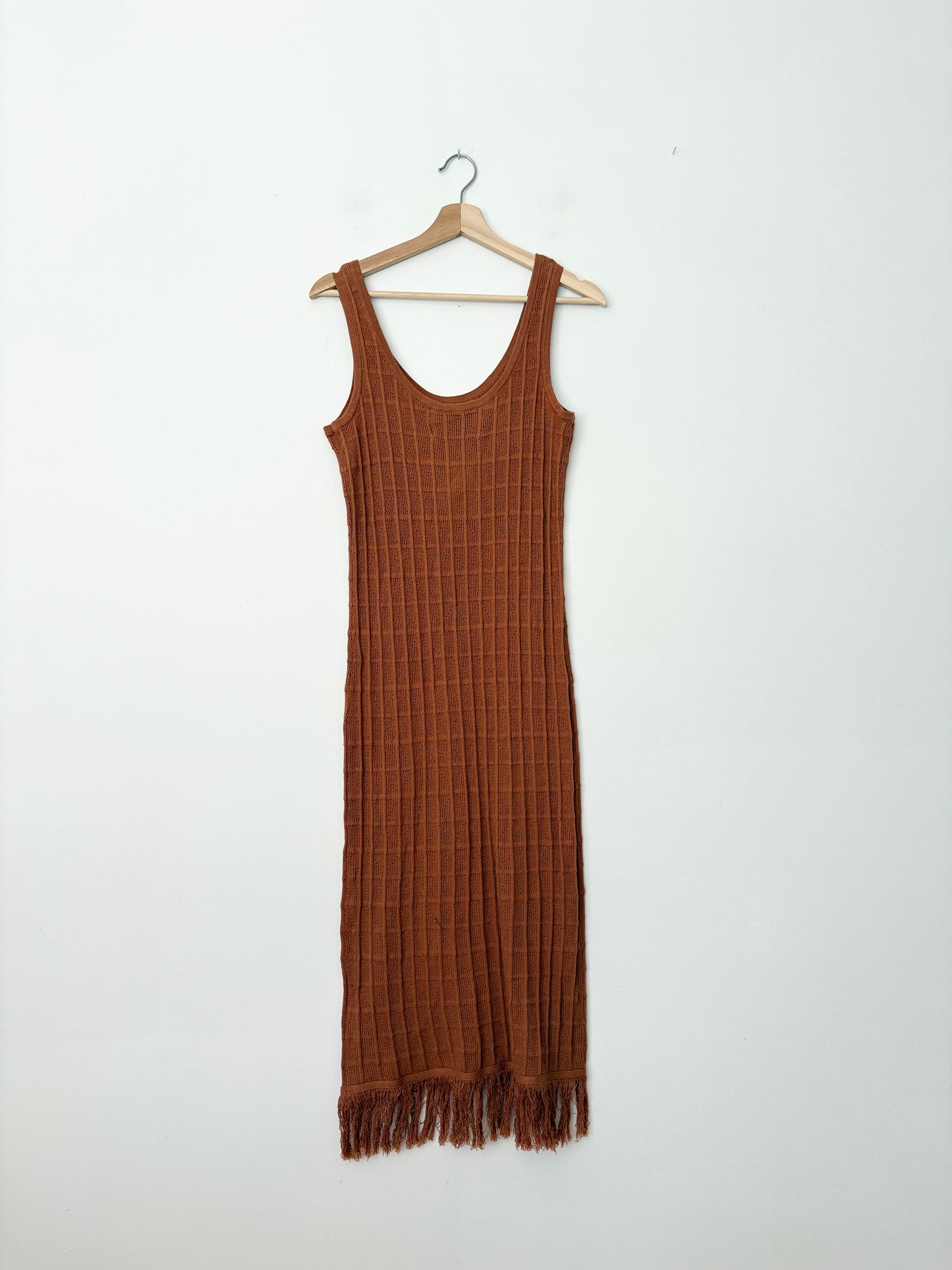 Issey Miyake Archive fringe knit midi dress Small