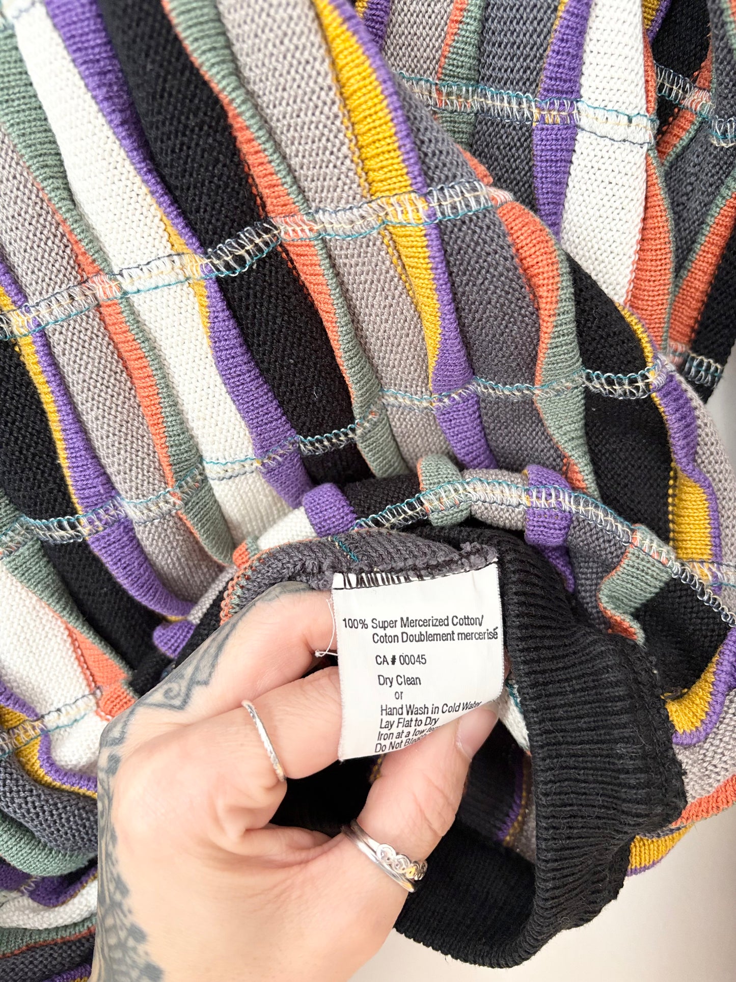 Vintage stripe knit oversized sweater L/XL