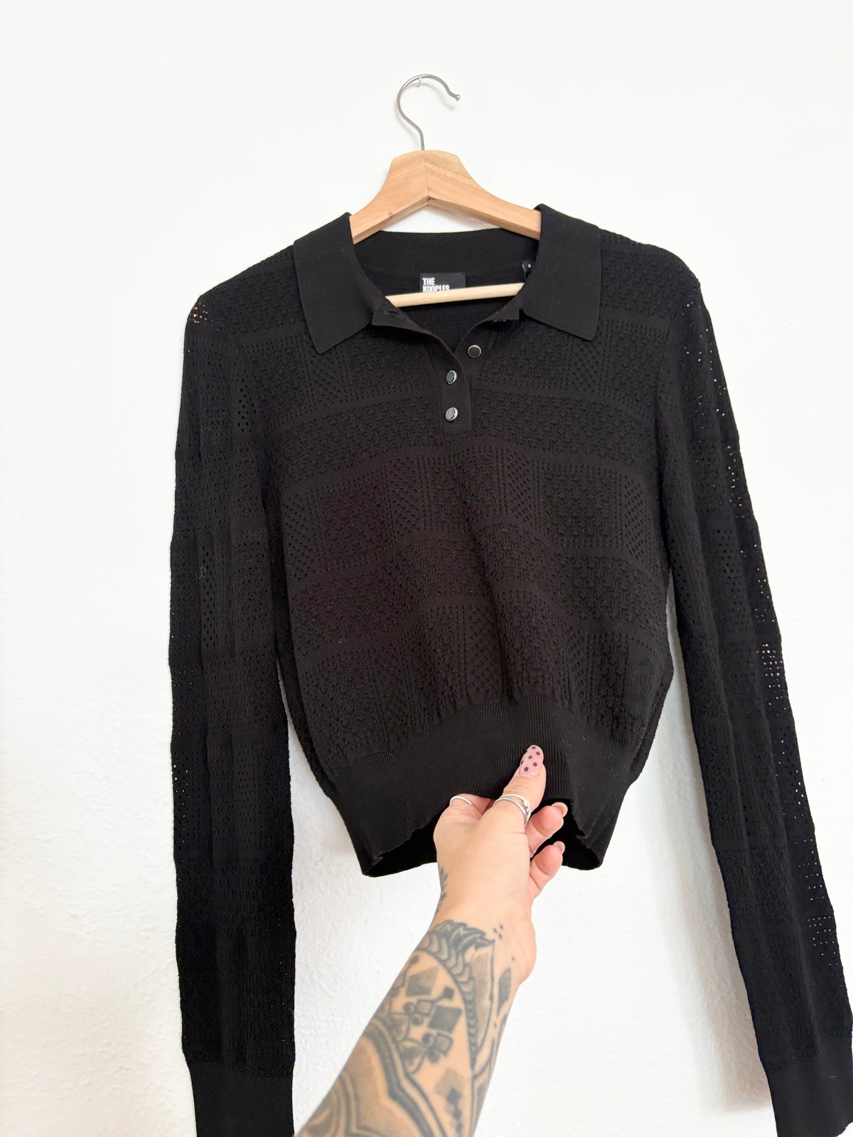 The kooples open work polo shirt M/L