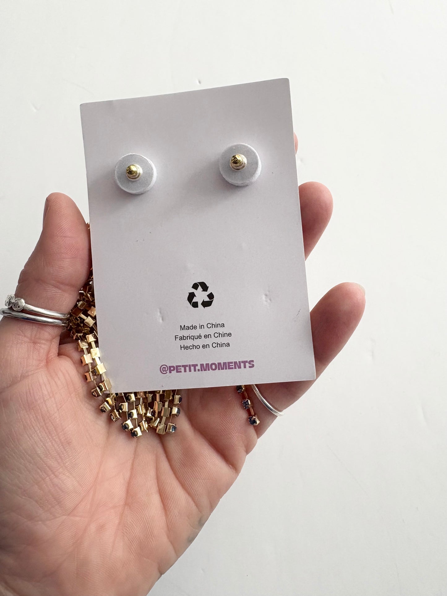 Boucles d'oreilles pendantes Petits Moments Wolf bleu saphir