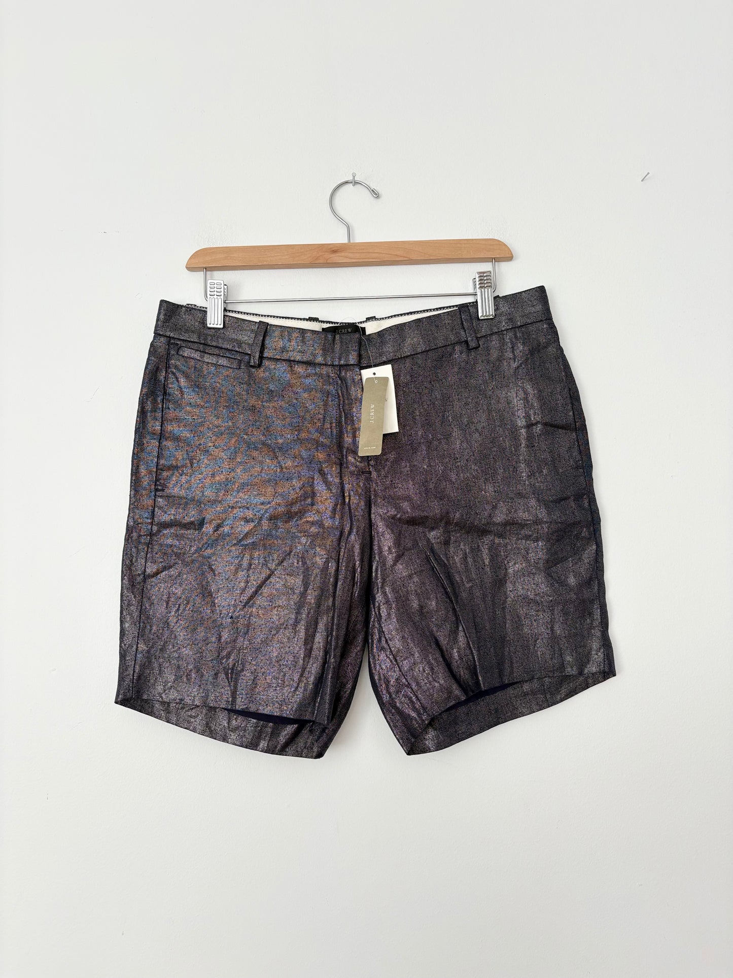 J.crew coated low rise linen bermuda shorts S/M
