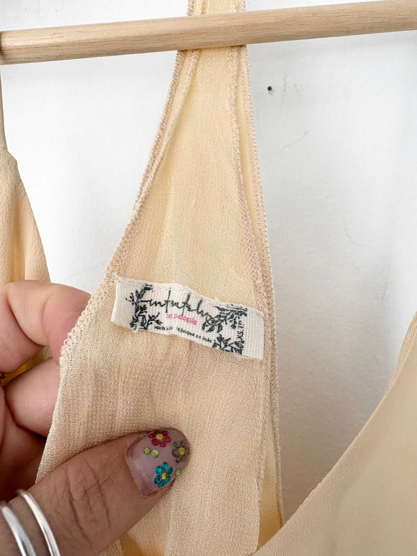 Free people raw hem chiffon tank top XS