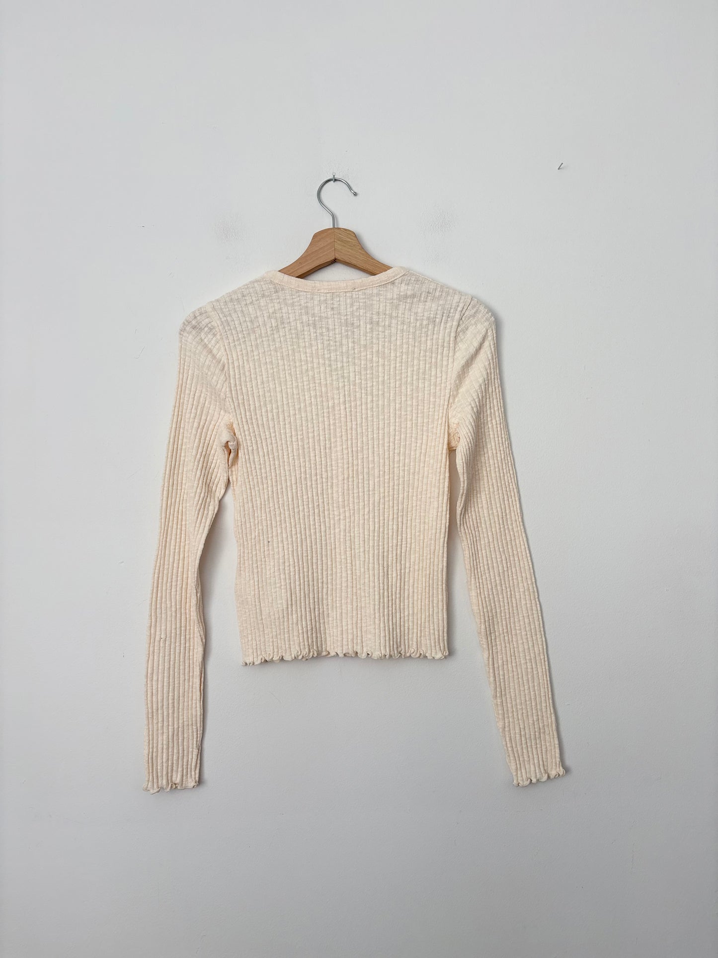 Gilet côtelé à ourlet ondulé Madewell, taille S