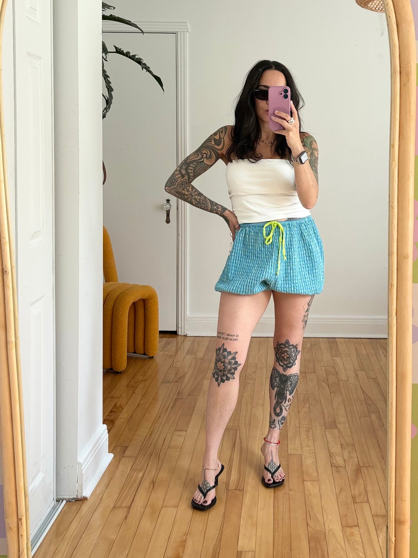 Shorts bouffants Sofia Gingham Free People, taille M