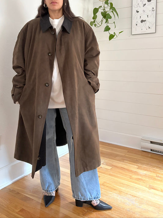 Trench-coat vintage à col contrasté Odermark by Ogilvy XL/XXL
