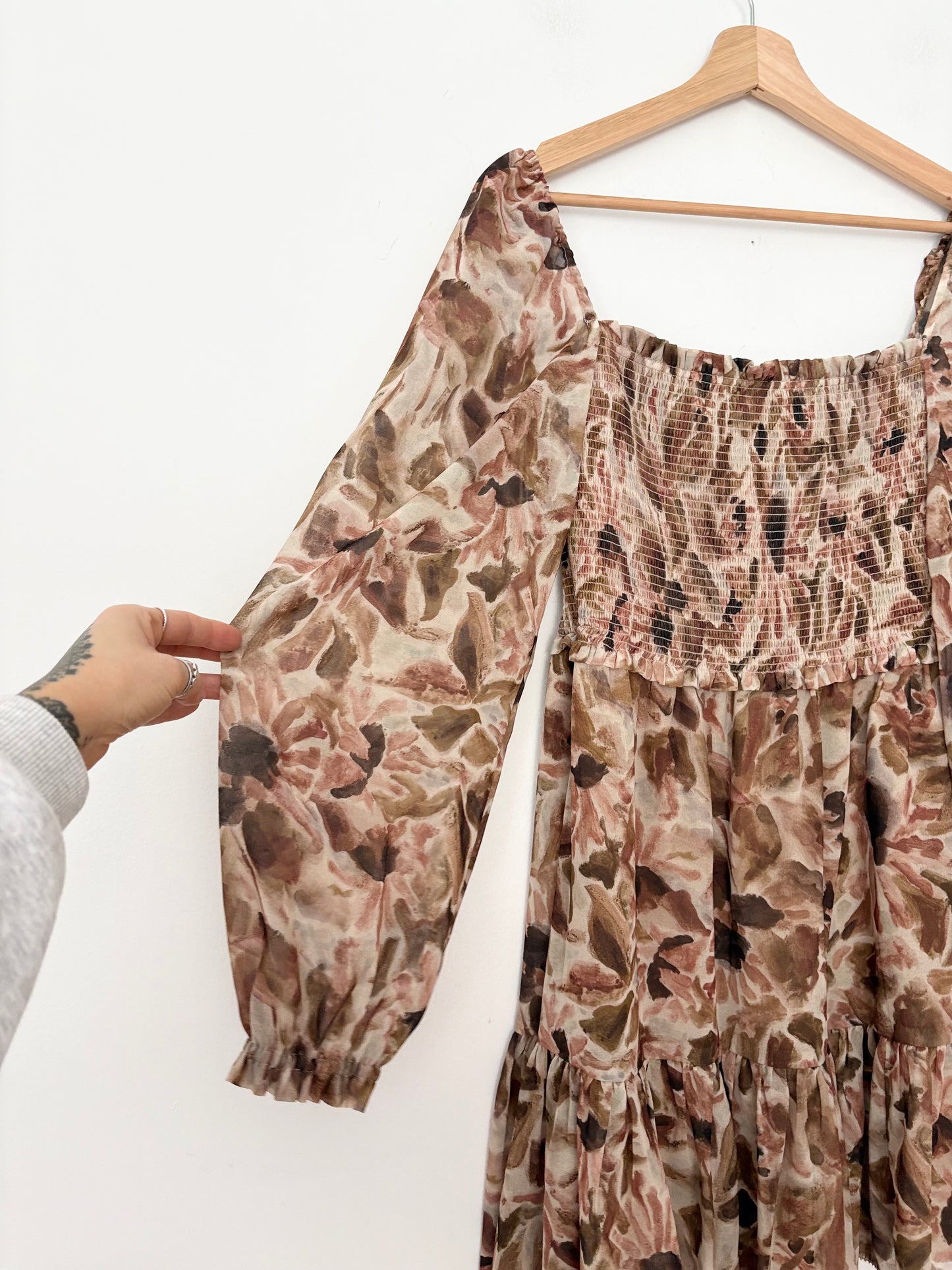 Robe smockée tournesol Wilfred Tempest, taille S/M