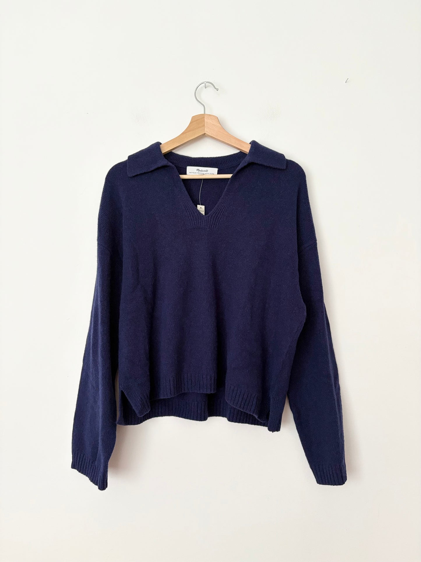 Madewell cashmere-wool polo sweater S/M