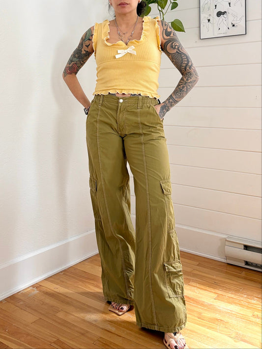 Cargo large à taille mi-haute Zara, taille M