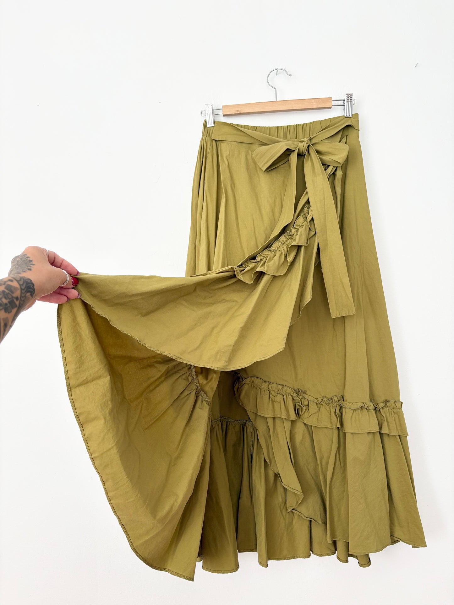 Maeve constance ruffled maxi skirt S/M