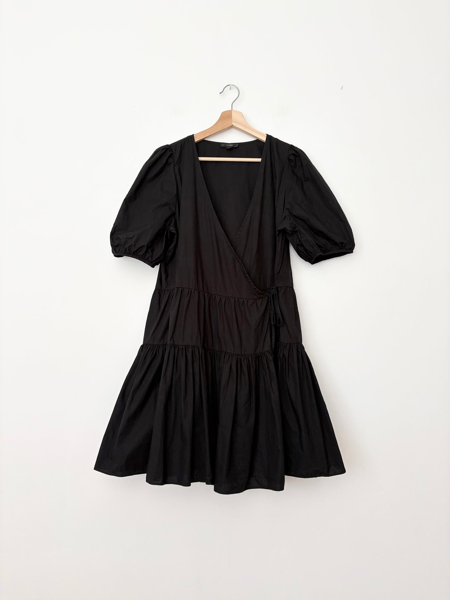 J.Crew puff sleeve cotton poplin wrap dress Medium