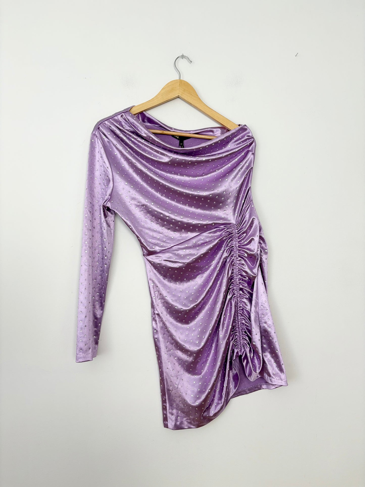 Maje Raparme embellished one shoulder dress Large