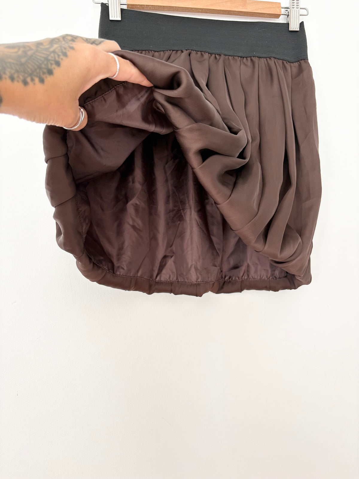 Vintage bedo satin bubble mini skirt XS/S