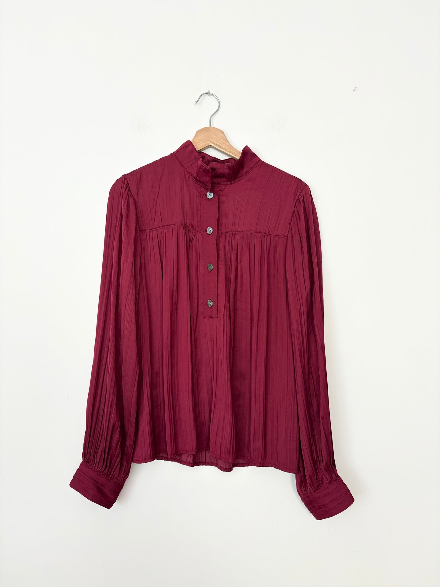 Anthropologie shimmer satin blouse Medium