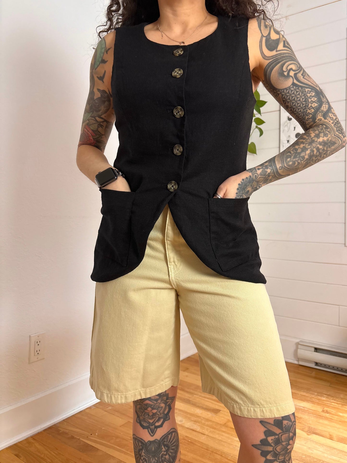 Gilet en lin mélangé English Factory, taille M
