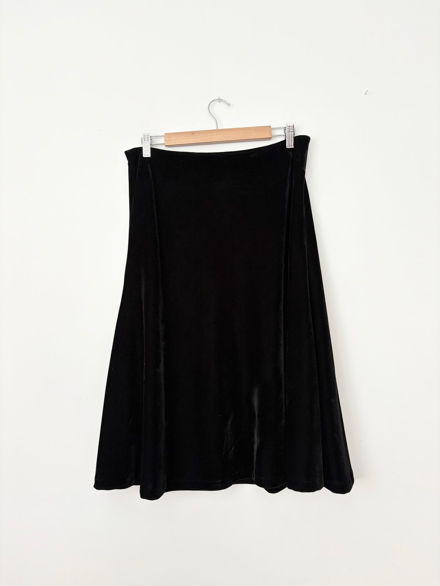 Y2K velvet silk blend midi skirt M/L