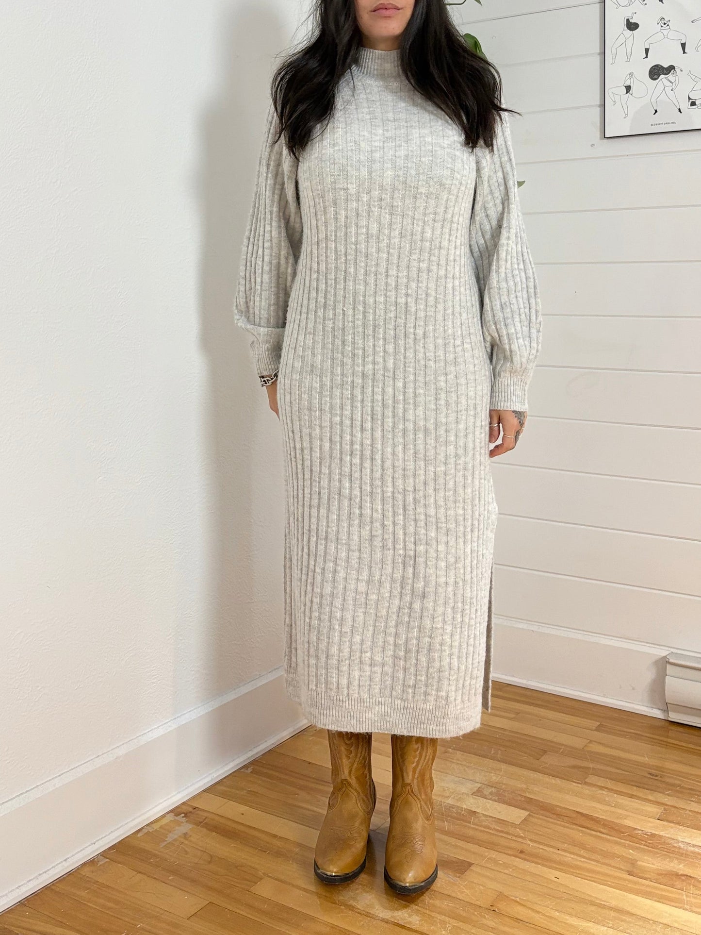 Topshop ribbed knit sweater dress S/M
